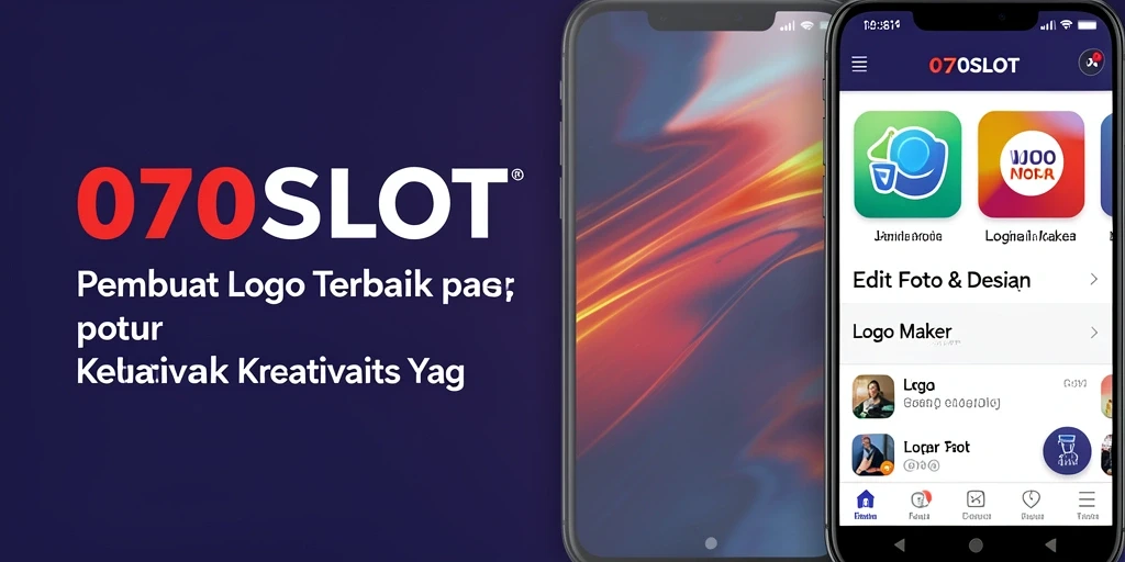 Tampilan antarmuka intuitif 070SLOT untuk membuat logo.