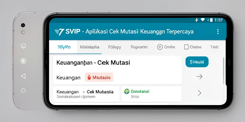 Antarmuka pengguna aplikasi Cek Mutasi 7SVIP yang informatif.