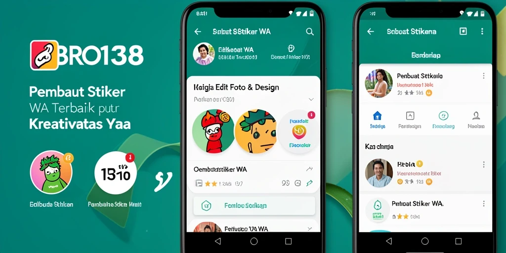 Antarmuka pengguna BRO138 yang sederhana dan menarik untuk Pembuat Stiker WA.