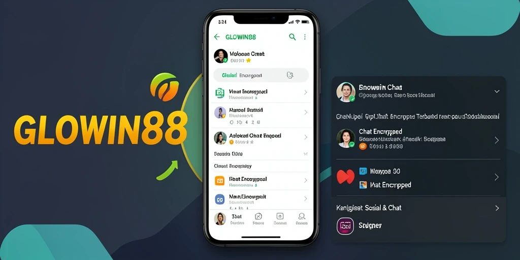 Antarmuka GLOWIN88 yang modern dan fungsional untuk chatting aman.