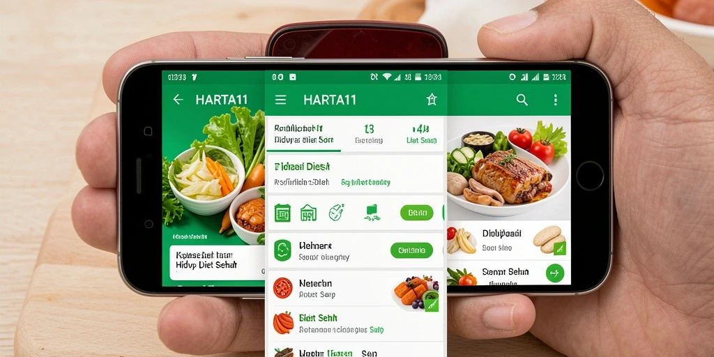 Antarmuka HARTA11 yang memudahkan pengguna dalam mengatur diet sehat.