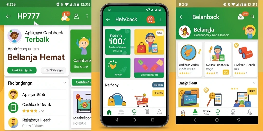 Tampilan antarmuka aplikasi cashback HP777 yang user-friendly.