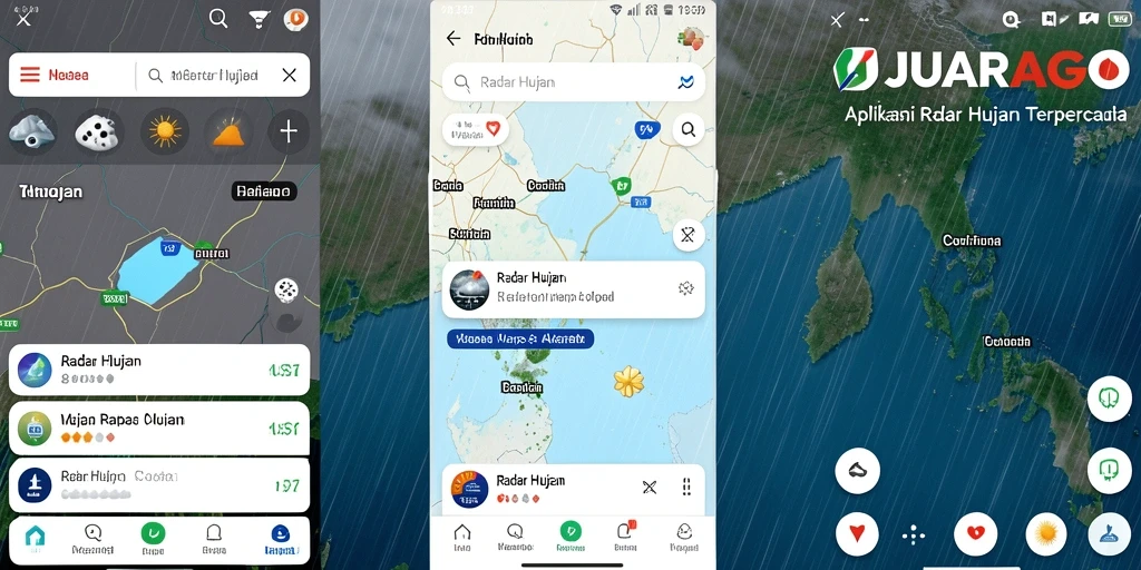 Antarmuka aplikasi JUARAGO menampilkan data hujan secara real-time.