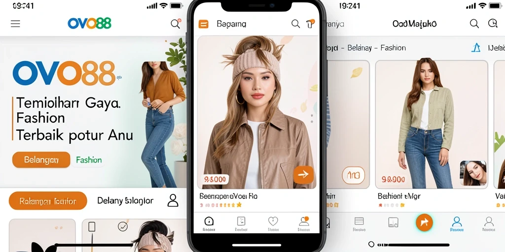 Screenshot antarmuka OVO88 menampilkan koleksi fashion terkini.