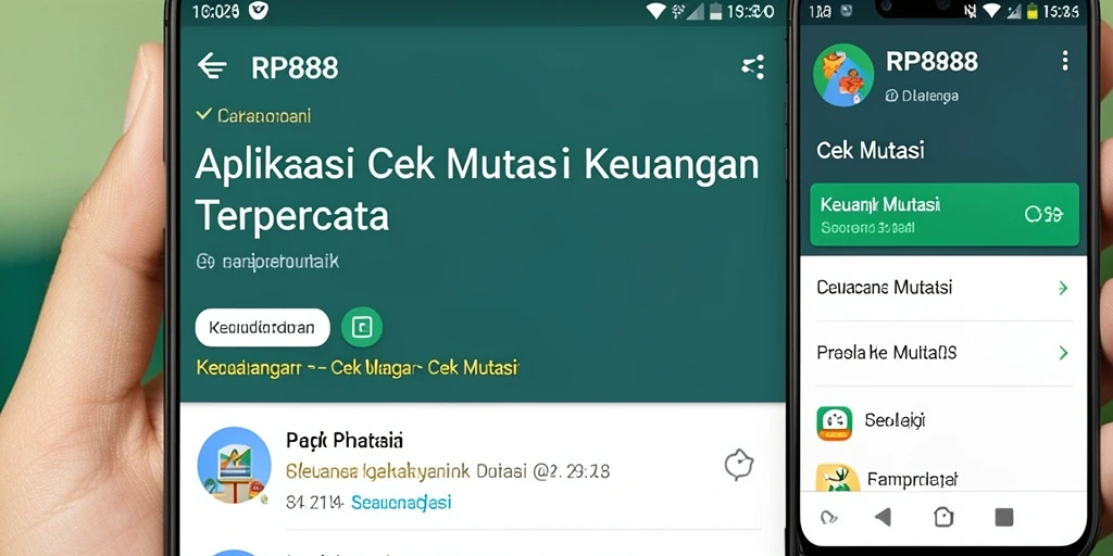 Screenshot aplikasi RP888 menampilkan fungsi cek mutasi yang jelas dan informatif.