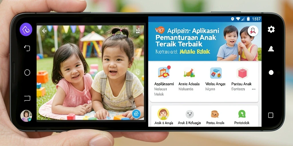 Tampilan antarmuka V87 yang ramah anak dan fungsional untuk semua orang tua.