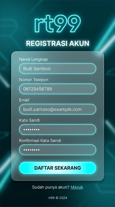 Buat Akun Baru rt99 untuk Pengguna Android Indonesia